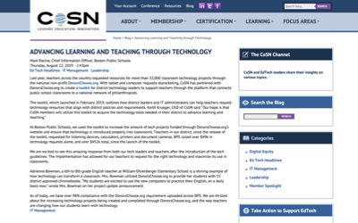 CoSN Blog: Advancing Learning and Teaching through Technology