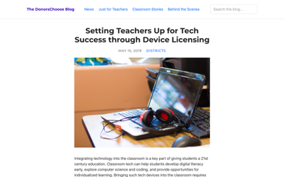 The DonorsChoose Blog: Setting Teachers Up for Tech Success through Device Licensing